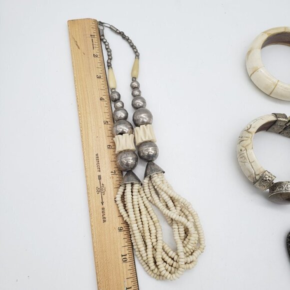 Lot of Vintage Carved Bone or Plastic Necklaces and Bracelets from India? - Picture 7 of 15